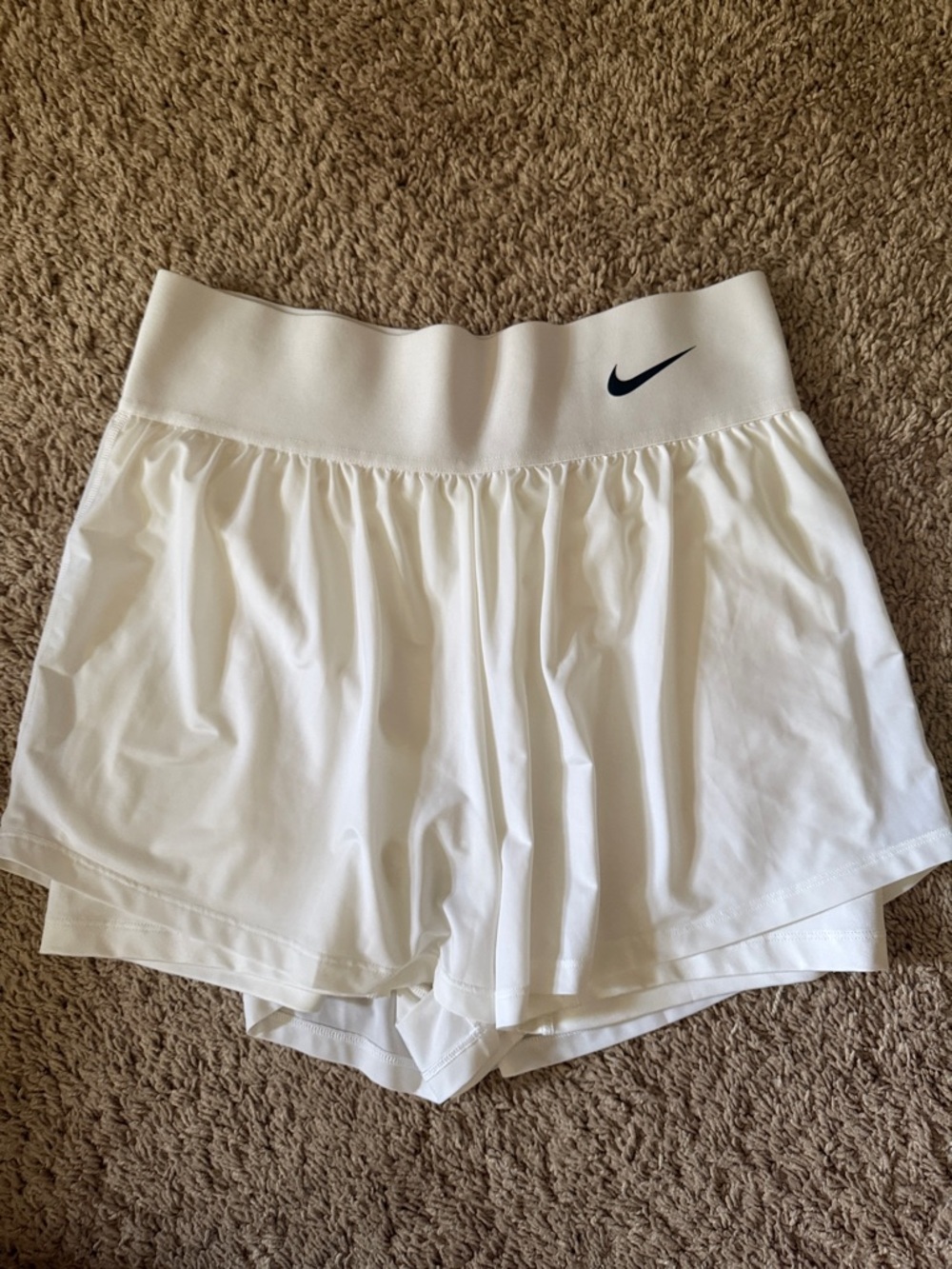 Nike White Athletic Tennis Shorts with Logo